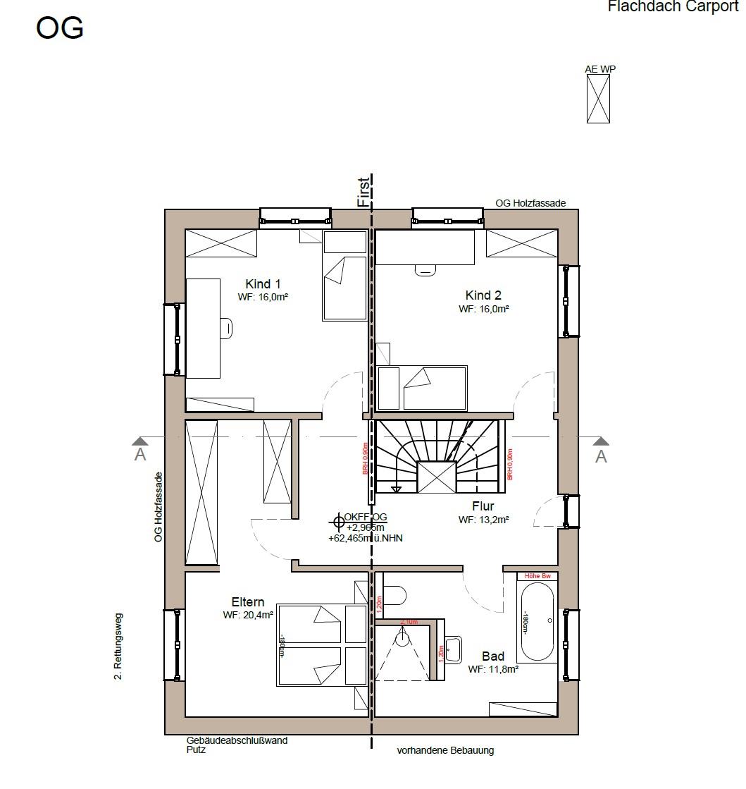 Neubau Gescher Grundriss OG